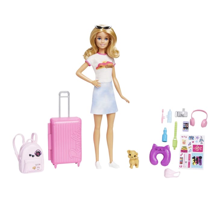 Shop Mattel Barbie Doll and Accessories, Travel Set With Puppy online at  Kiddie Wonderland India