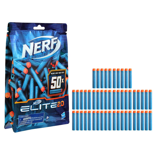 Nerf Elite 2.0 50-Dart Refill Pack, 50 Official Nerf Elite 2.0 Foam Darts,Compatible With All Nerf Blasters That Use Elite Darts