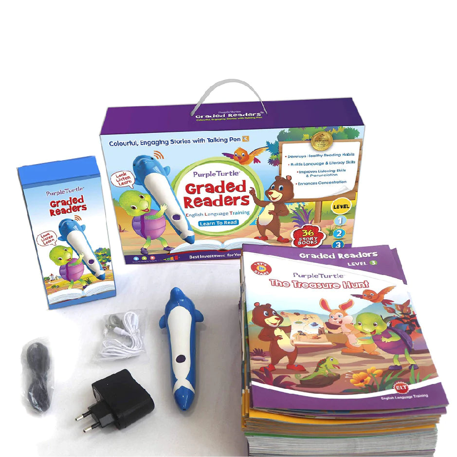 Mega Pack - Talking Books with Magic Talking Pen - Boxset of 36 Learn-to-Read Storybooks for Kids | Ages 3-8 Years by Purple Turtle