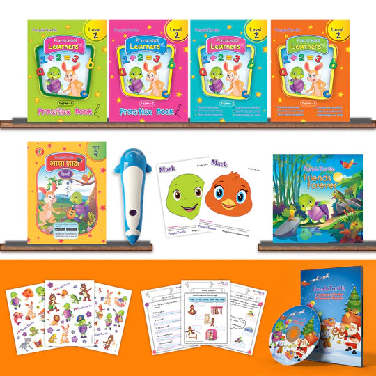 Preschool Kit with Talking Pen Level 2 For LKG Kids by Purple Turtle