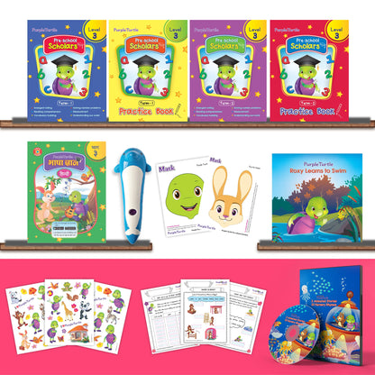 Preschool Kit with Talking Pen Level 3 For UKG Kids by Purple Turtle