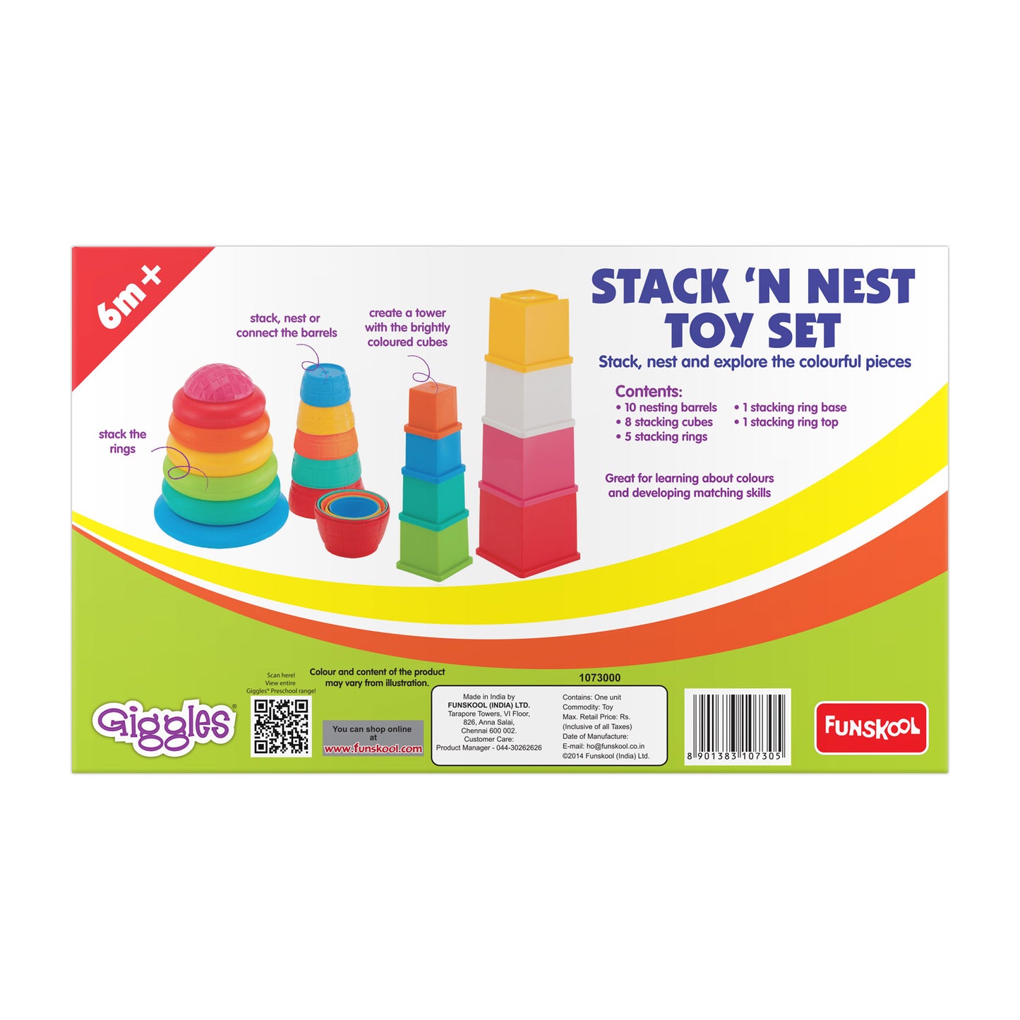 Giggles Stack N Nest Toy | Age :  1 Years + by Funskool