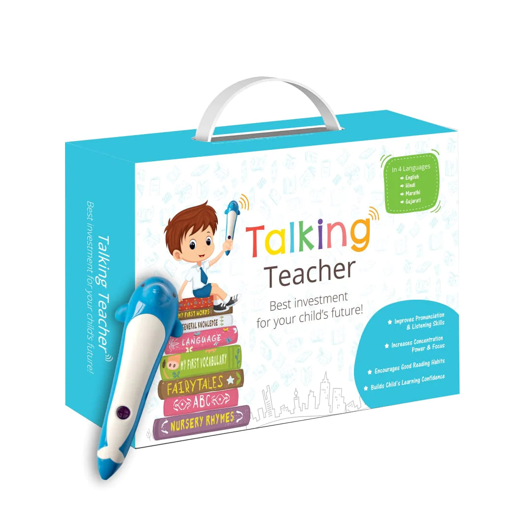 Talking Teacher Interactive Early Learning Books with Magic Talking Pen (Set of 15 Books + 2 Cards) by Purple Turtle