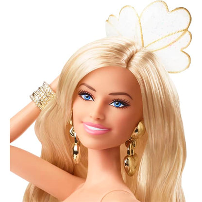Barbie the Movie Collectible Doll, Margot Robbie As Barbie In Gold Disco Jumpsuit | Age :  3 Years + by Mattel
