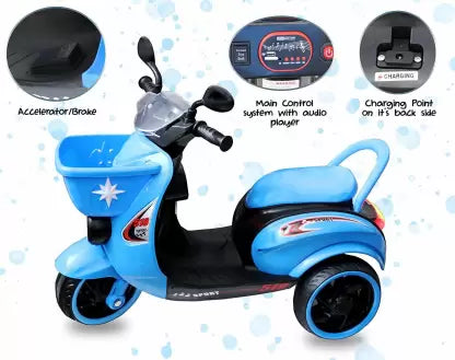Kids Ride On Electric Scooter, Battery Powered 3 Wheel Bicycle  | Age : 2 Years+