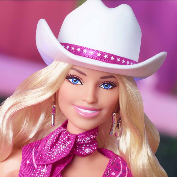 Barbie the Movie Collectible Doll, Margot Robbie As Barbie In Pink Western Outfits | Age :  3 Years + by Mattel