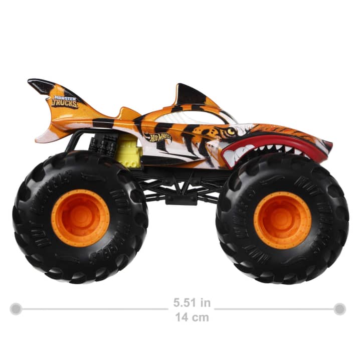 Hot Wheels Monster Trucks 1:24 Scale Vehicle - Tiger Shark | Age :  3 Years + by Mattel