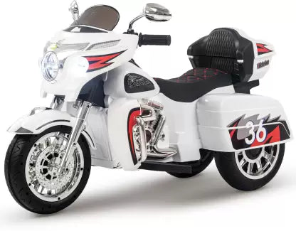Thunder Rechargeable Battery Operated Kids Ride on Bike with Led Light (White) | Age :3 Year +