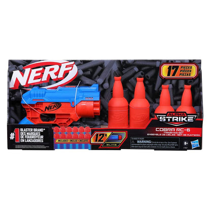 Nerf Alpha Strike Cobra RC-6 Targeting Set, 17 Pieces, 1 Blaster, 6-Dart Blasting, 4 Half-Targets, 12 Darts