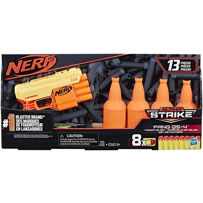 NERF Fang QS-4 Targeting Set (Includes Toy Blaster, 4 Half-Targets, And 8 Official Elite Darts For Kids, Teens, Adults