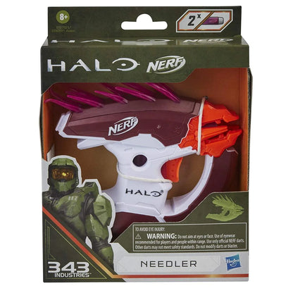 Nerf MicroShots Halo Needler,Mini Dart-Firing Blaster And 2 Nerf Darts ,Collectible Blaster For Halo Video Game Fans And Nerf Battlers