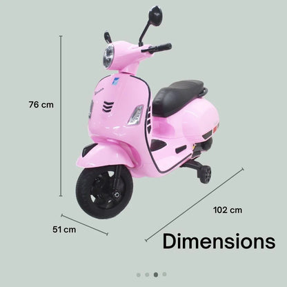 Vespa Battery Operated Ride On Scooty Pink | Age :3 Year +