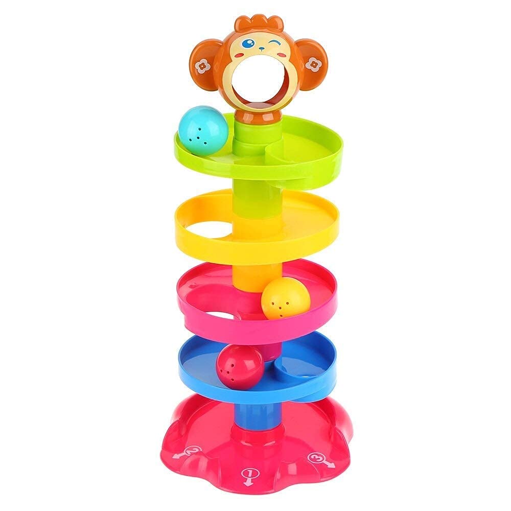 5 Layer Plastic Stack, Drop and Go Ball Drop and Roll Swirling Tower Ramp | Age : 9 Months +