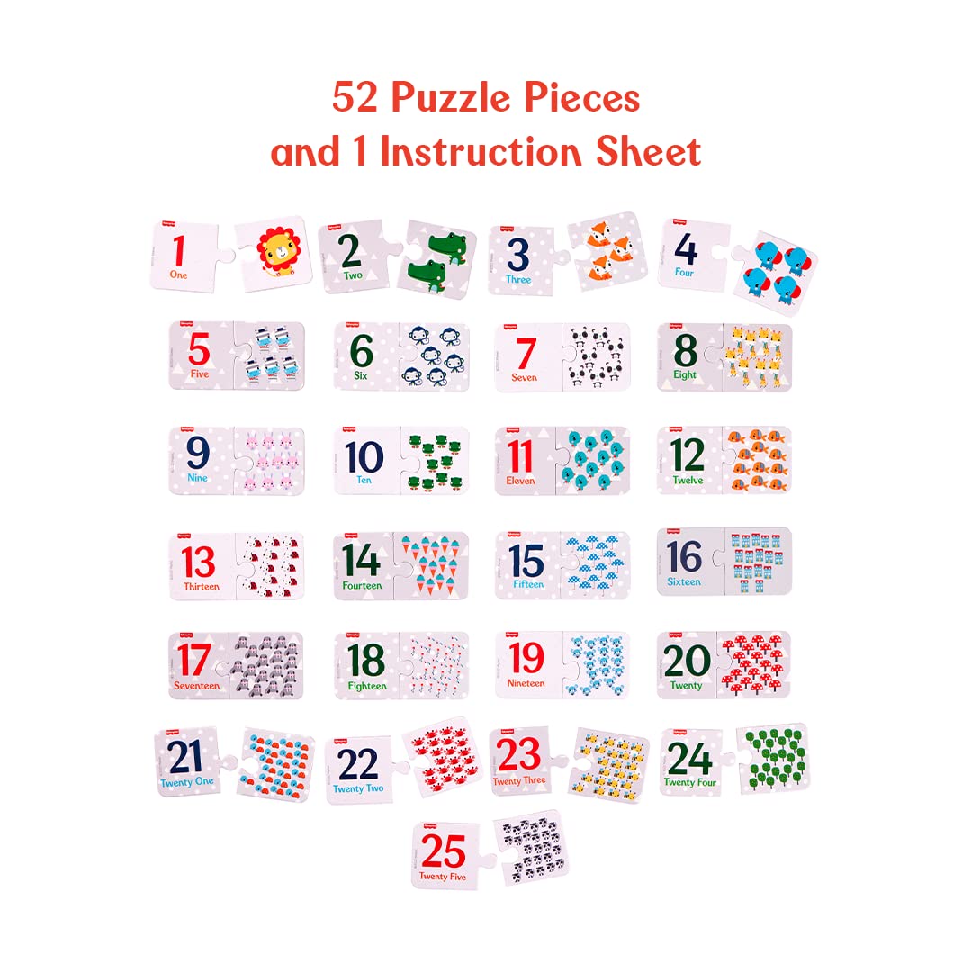 Fun with Numbers Puzzle | 50 Pieces Numbers Matching Puzzle | Learning and Development Puzzles | Fun & Learn with Colorful Puzzles | Age :  3 - 5 Years by Fisher Price