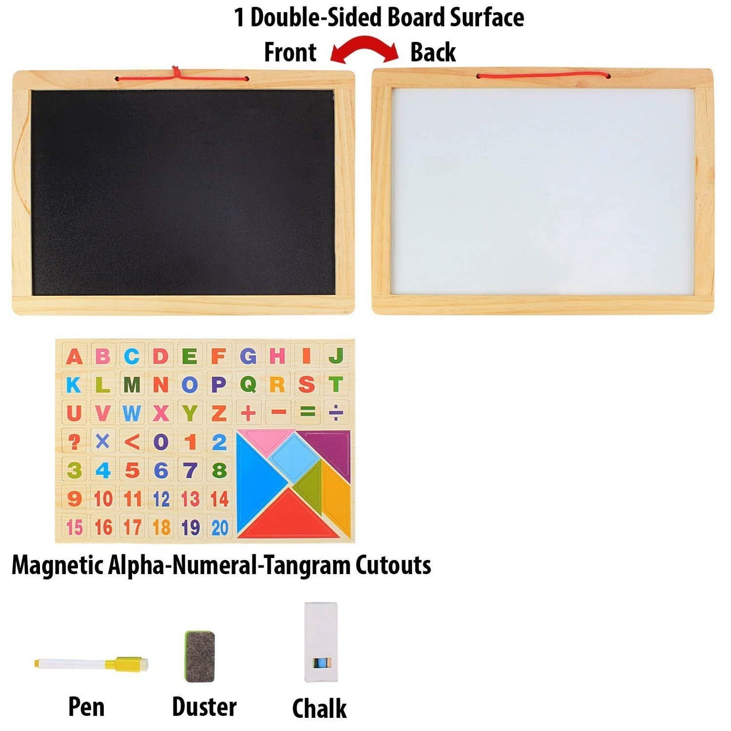 Multifunctional Magnetic Wooden Chalkboard | Whiteboard | Blackboard | Age : 12 Months+