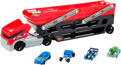 Hot Wheels Mega Hauler Truck includes 4 Die-cast Cars | Age :  3 Years + by Mattel