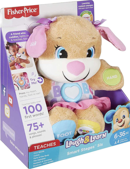 Laugh and Learn | Plush Dog Baby Toy with Lights Music and Smart Stages | Age :  0-3 Years by Fisher Price