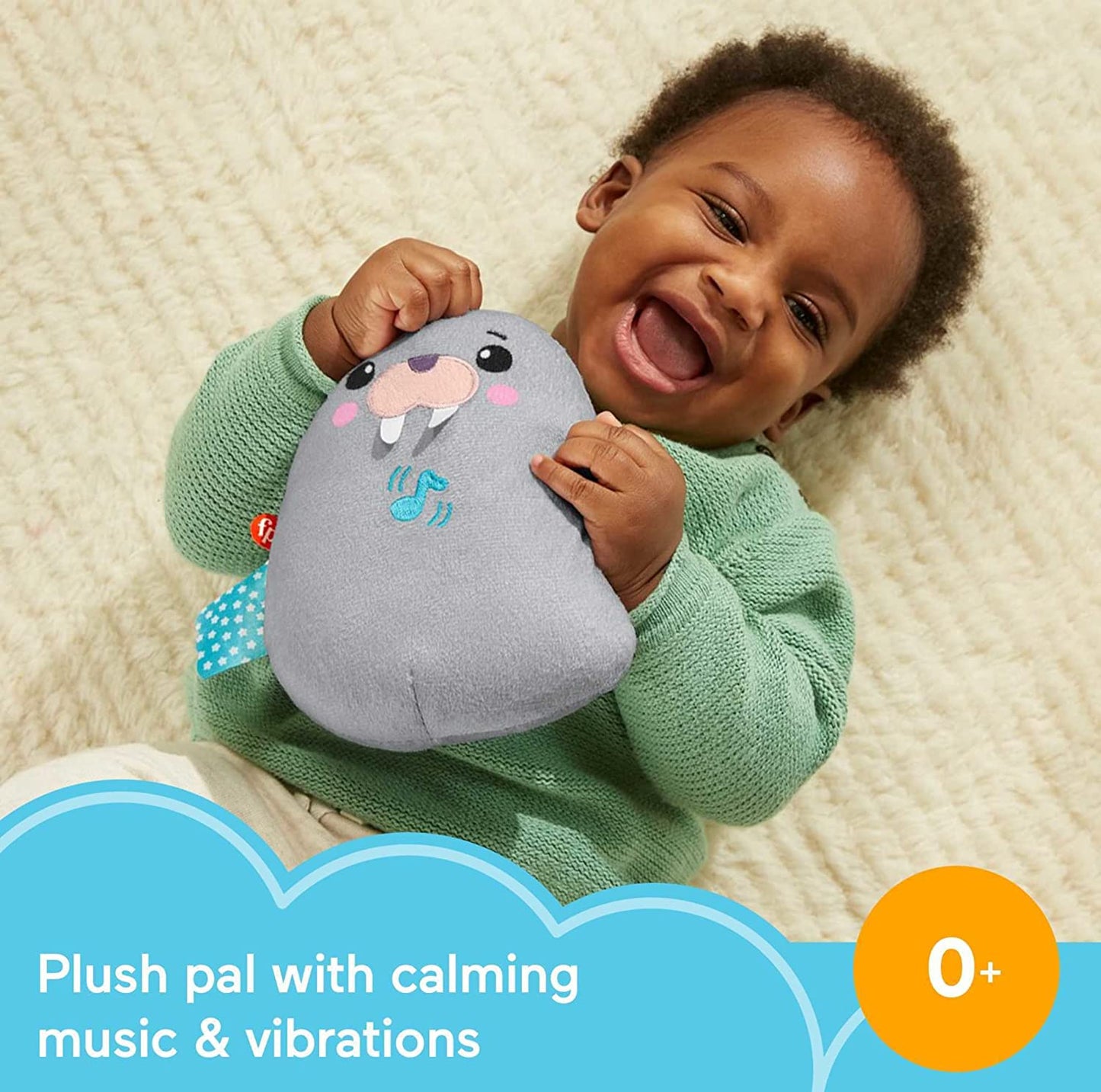 Chill Vibes Walrus Soother, take-Along Musical Plush Toy with Calming Vibrations for Infants | Age :  0-3 Years + by Fisher-price