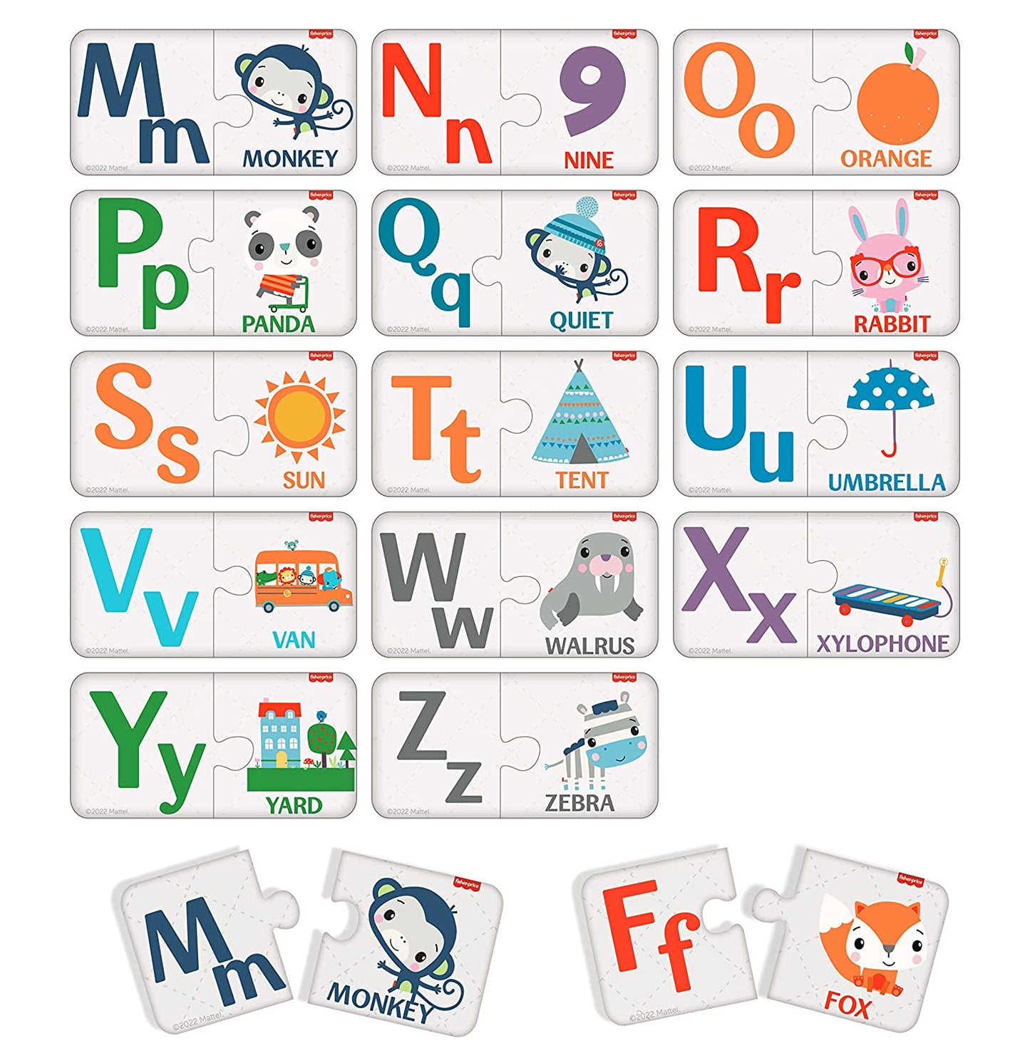 Fun with Alphabets Puzzles | 52 Pieces Alphabet Matching Puzzles | Learning and Development Puzzles | Fun & Learn with Colorful Puzzles | Age :  3-5 Years + by Fisher Price