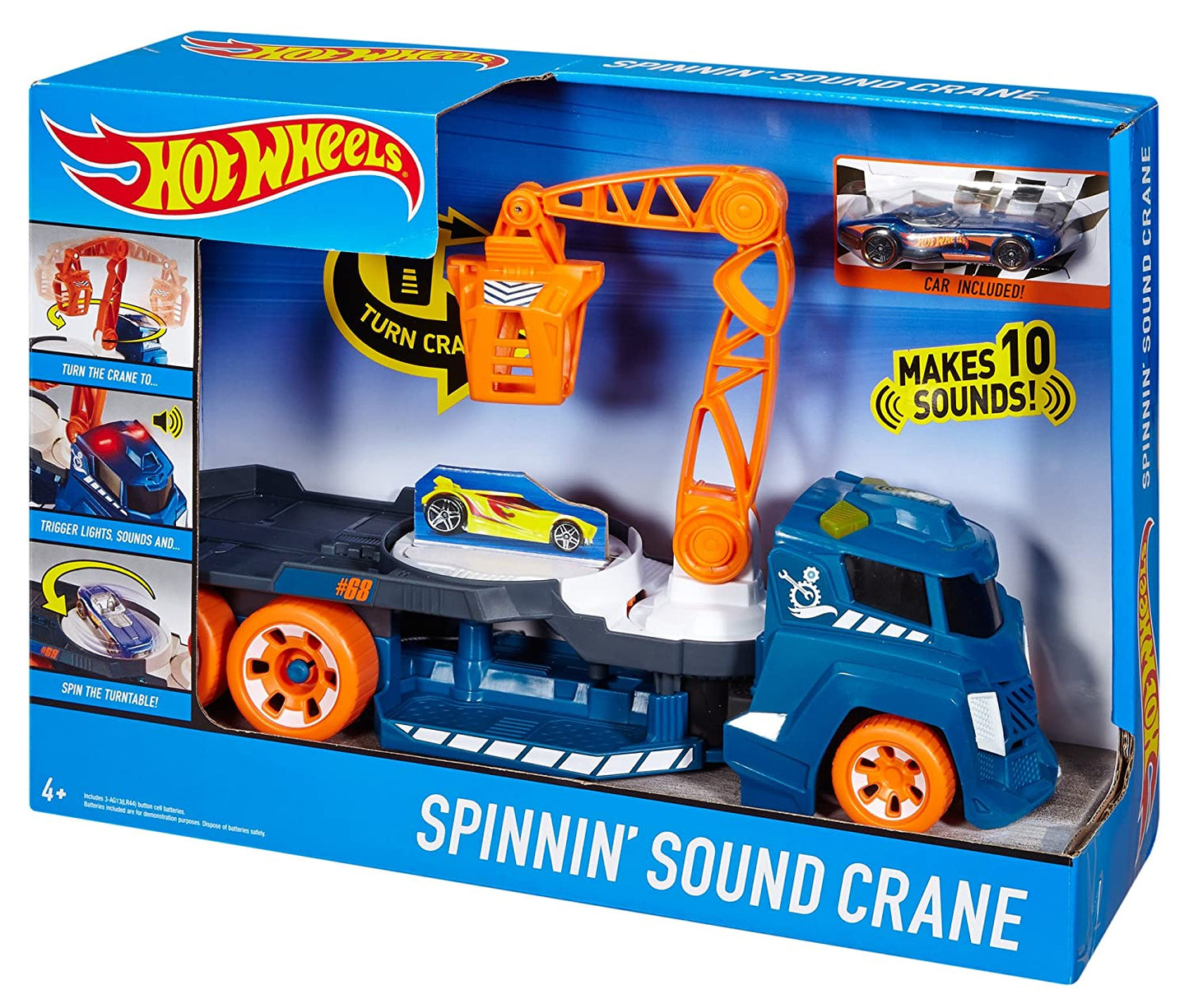 Hot Wheels Spinning Sound Crane Vehicle | Age :  3 Years + by Mattel