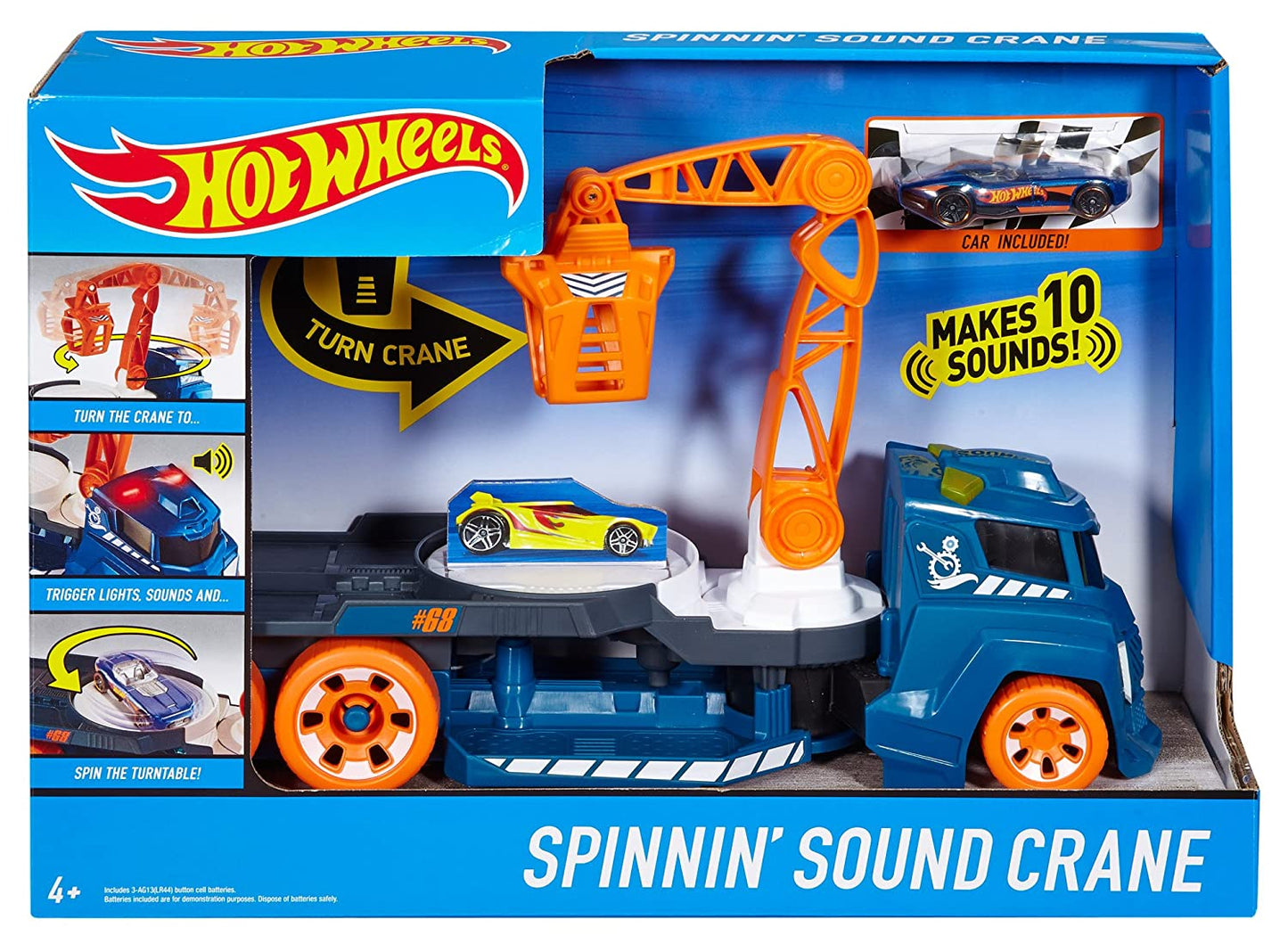 Hot Wheels Spinning Sound Crane Vehicle | Age :  3 Years + by Mattel
