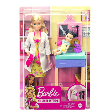 Barbie doll set with Accessories -Pediatrician Playset | Size : 12 Inch | Age :  3 Years + by Mattel
