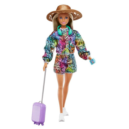 Barbie Holiday Fun Doll (12 Inches), Blonde Highlighted Hair, Travel Tote & Summer Accessories | Age :  3 Years + by Mattel