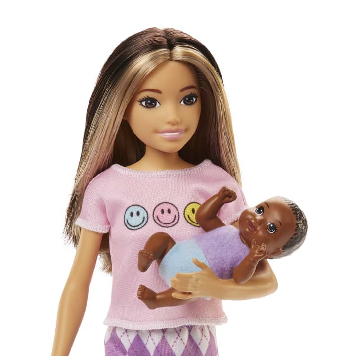 Barbie Skipper Doll with Baby Figure and 5 Accessories, Babysitters Inc. Playset | Age :  3 Years + by Mattel